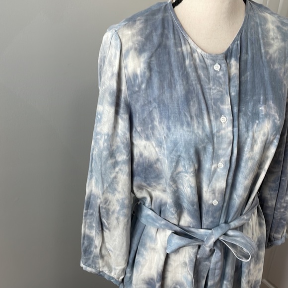 Zara Linen Blend Tie Dye Midi Dress - Picture 8 of 13